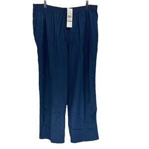 New Alfred Dunner Denim Classic Elastic Stretch  Lounge Pants Loose Women Medium